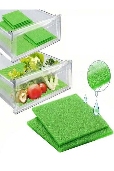 Generic 2pc Green Refrigerator Mats, Fruit & Vegetable Fresh-Keeping Liners