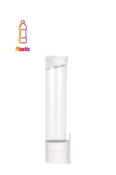 Generic Disposable Paper Cups Dispenser Clear/White 41.5x9cm