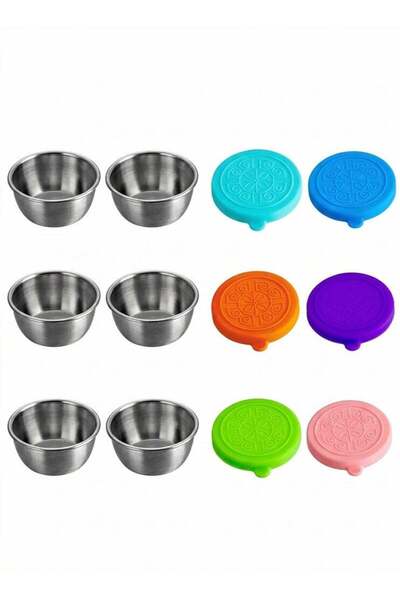 Generic 6Pcs Stainless Steel Snack Pots, Reusable Snack Box, Food Storage Con...