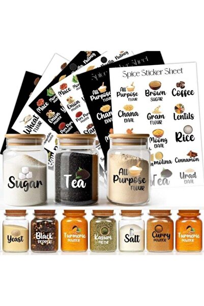 Generic ARS Waterproof Food Storage Labels for Kitchen Jars- 176 Label Sticke...