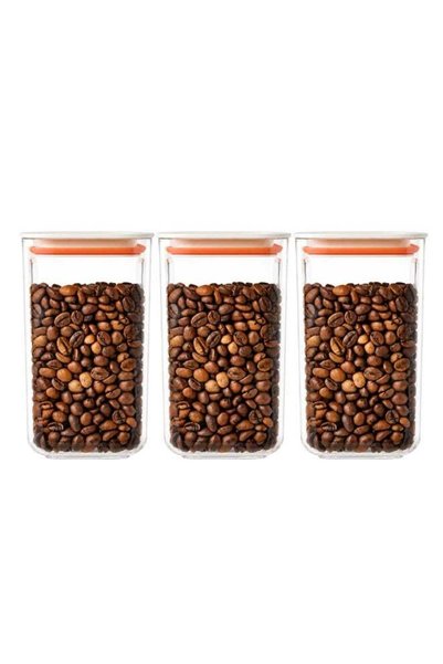Generic LocknLock Easy Grip Rectangle Canister Set of 3, (1L x 3) Transparent...
