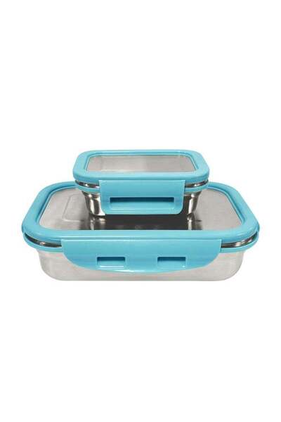 Generic Borosil Stainless Steel Lunch Box, Set Of 2, Leak-Proof Lunch Boxes W...