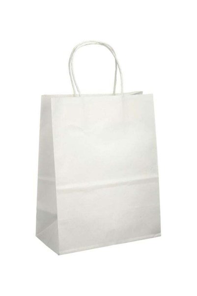 Generic 8x0.2x14.8 inch White Natural Kraft Gift Bag