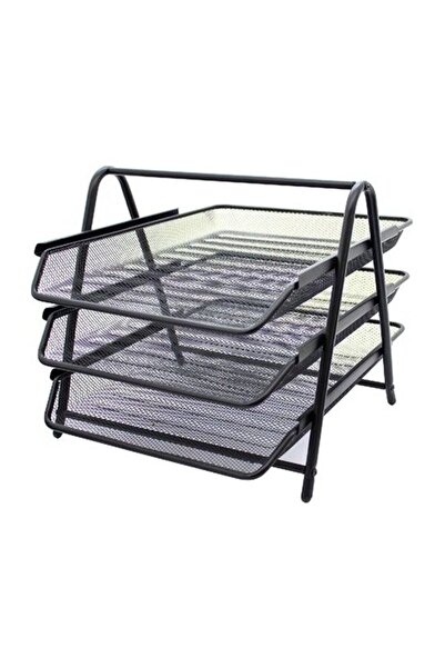 Generic 3-Tier A4 Size Letter And File Storage Tray Black