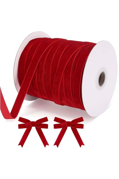 Generic 50 Yards 3/8 Inch Velvet Ribbon, Single Face Velvet Fabric Ribbon Rol...