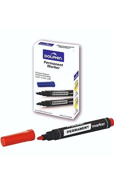Generic Dolphin Premium Permanent Marker Red Ink, Fine Tip (2.5 mm), Pack of ...