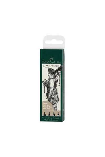 Generic Faber Castell 4 Pitt India Ink Artist Pen Black With 1.5mm, C-Calligr...