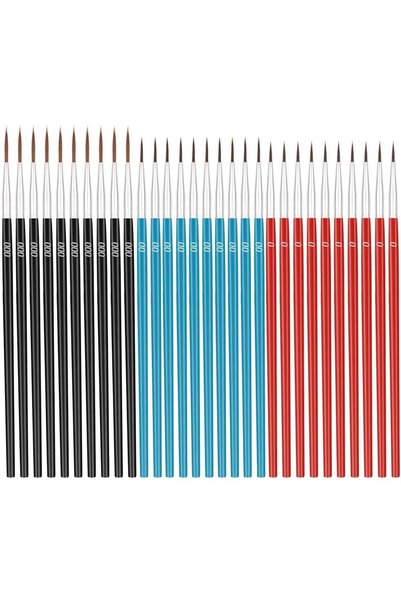 Generic 30Pcs Tiny Fine Detail Paint Brush Set, Three Sizes #0/#00/#000 Preci...