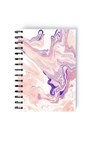 Generic Spiral A5 Notebook Pattern Marble Purple Pink Aesthetics