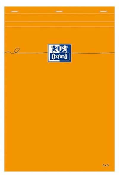 Generic Oxford A4 Orange Stapled Notepad – 5mm Squared, 160 Pages, Coated Car...