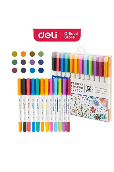 Generic EU302 Dual Tip Pigment Liner Drawing Pen 12-Piece