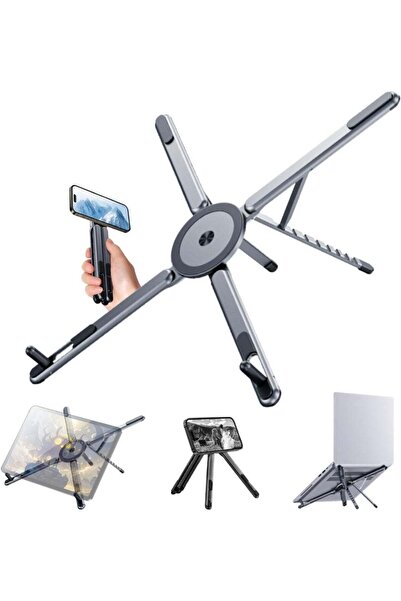 Generic Portable 3-in-1 Laptop Stand, Tablet & Magnetic Phone Holder, Adjusta...