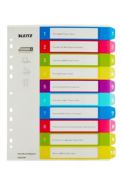 Generic Leitz A4 12430000 Wow 1-10 Index, Printable on PC, Extra Wide, Heavy ...