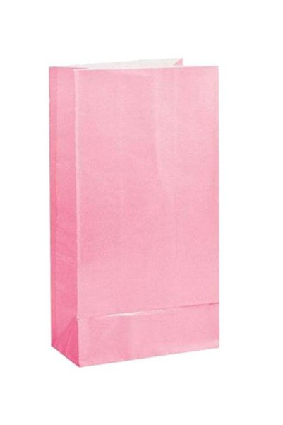 Generic 12-Piece Light Paper Party Bag Set Pink