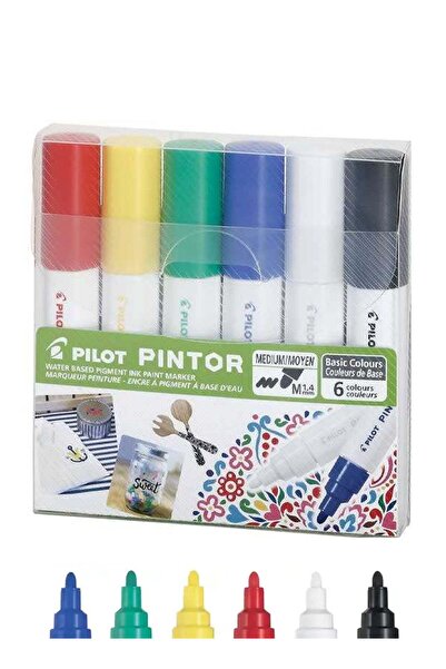 Generic 6-Piece Pintor Water Based Paint Marker Medium 1.4mm Tip Basic Colours