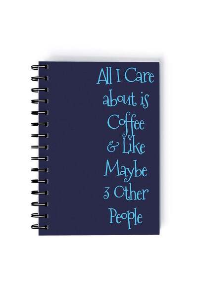 Generic Spiral A5 Notebook Sarcastic Motivational Quote Coffee Love Blue Aest...