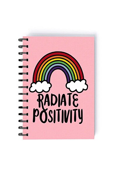 Generic Spiral A5 Notebook Typography Motivational Quote Radiate Positivity P...
