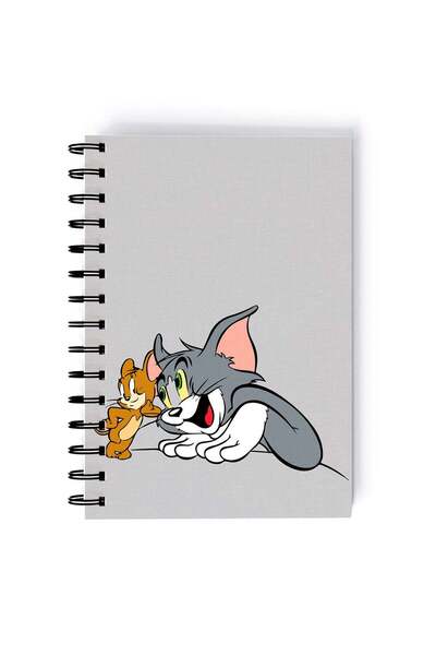 Generic Tom And Jerry Printed Spiral A5 Notebook Beige/Grey/Brown