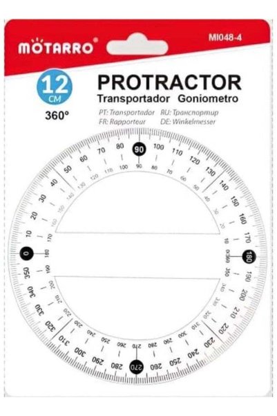 Generic Motarro MI048-4 Plastic Full Protractor 360 Degree for Students - Tra...
