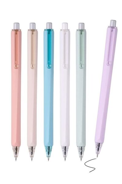 Generic Black Ink Ballpoint Pen 0.5 mm 6 Pack Gel Pens Quick Dry Ink Pens