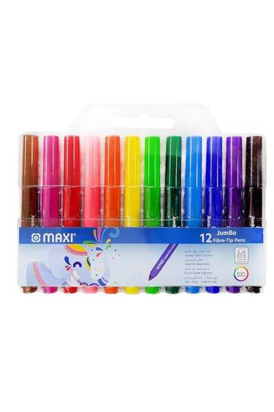 Generic Jumbo Washable Felt Pens Multicolor Pack Of 12