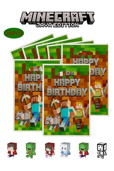 Generic 30pcs Minecraft Party Gift Bags Durable Plastic with Handles Vibrant ...