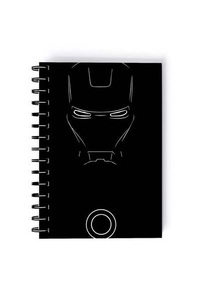 Generic Spiral A5 Notebook Iron Man Minimal Black Tony Stark The Avengers