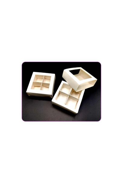 Generic Chocolate Box 10.5x10.5x3.7cm Sweet Indulgence in Every Section White...
