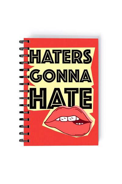 Generic Spiral A5 Notebook Funny Quote Girl Power Haters Gonna hate Red Aesth...