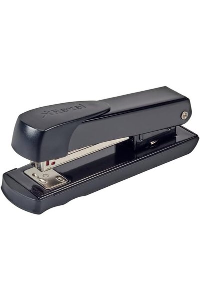 Generic Rexel Meteor Half Strip Stapler - 20 Sheet Capacity, Metal Body, Black