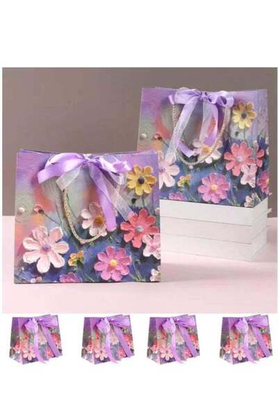 Generic 6 Pieces Ramadan Mubarak Luxury 3D Gift Paper Bags Flowers Design Oil...