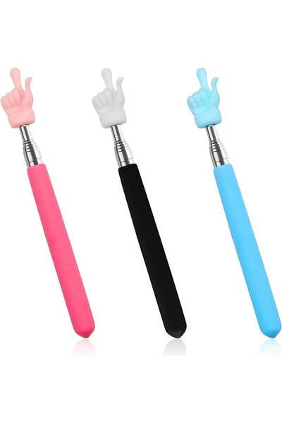 Generic 3 Pcs Retractable Teacher Pointer Sticks, 3 Colors Hand Pointer Stick...
