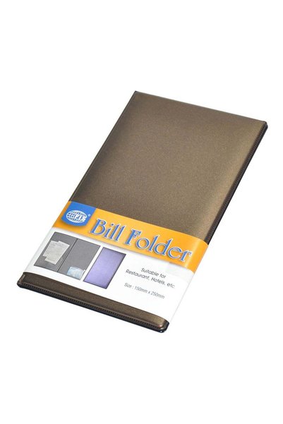 Generic Bill Folder PVC cover Size: 150 x 250 mm colour: Gold - FSCL11NGD