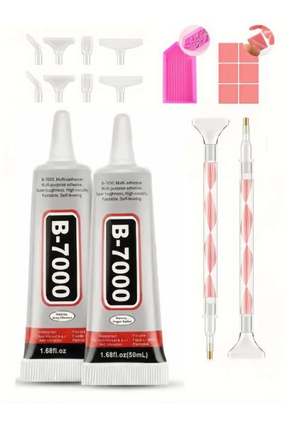 Generic B-7000 Super Glue (2-Pack, 50ml) – Heavy Duty Clear Adhesive for Jewe...