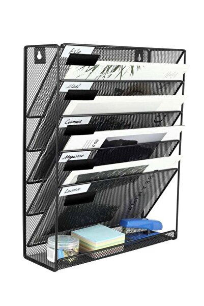 Generic Desk File Organizer Mesh 5-Tier, Hanging Wall Mount Document Organiza...