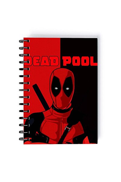 Generic Spiral A5 Notebook Dead Pool Ryan Reynolds Black and Red Deadpool