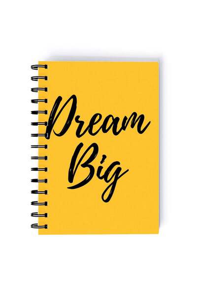 Generic Spiral A5 Notebook Inspirational Quote Motivations Dream Big Yellow A...