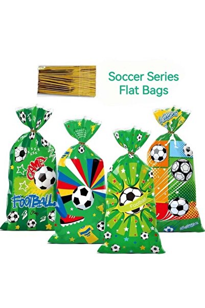 Generic 50 Pcs Soccer Treat Bags, Soccer Cellophane Treat Bags, Plastic Candy...