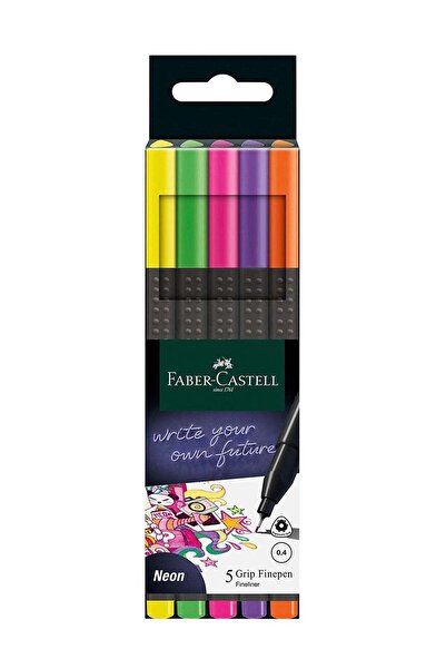 Generic 5-Piece Fineliner Pen 0.4mm Tip Neon Colours