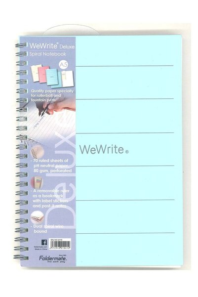 Generic A5 Size Deluxe Spiral Notebook 70 Sheets Blue Cover