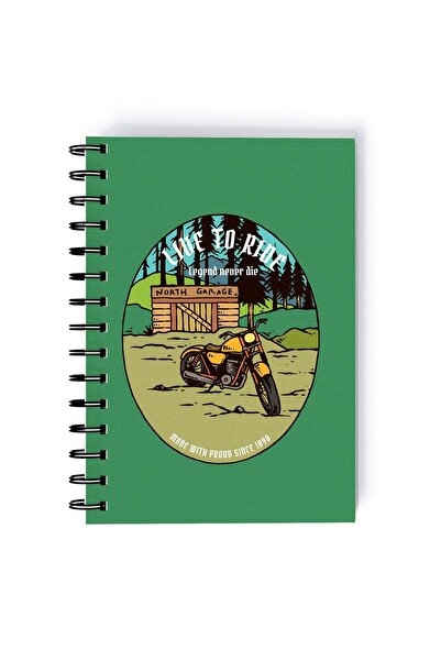 Generic Live To Ride Design Rectangle Spiral A5 Notebook Multicolour