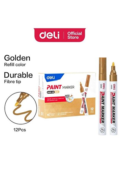 Generic Deli EU500-GD Paint Marker Golden 2.0mm 12pcs/box – ideal for metal, ...