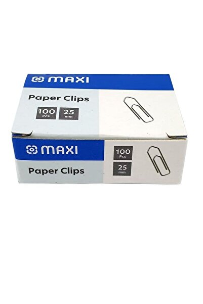 Generic MAXI 25MM BOAT SHAPE PAPER CLIP BOX OF 100PC SILVER