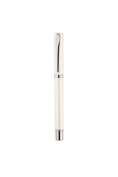Generic Student ballpoint pen signature pen, one box, ceramic white/silver trim