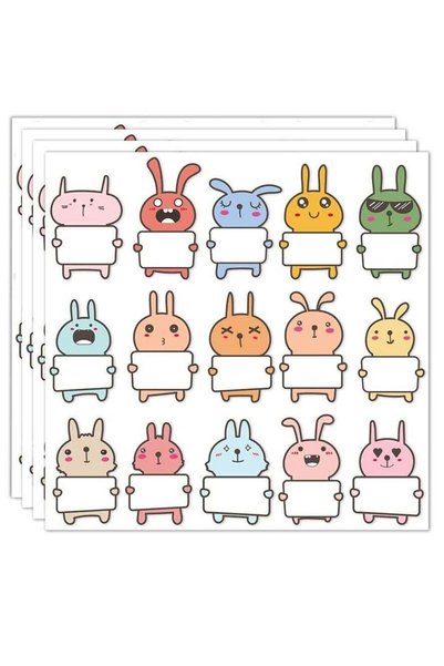 Generic Name Tags Stickers for Kids, 30 Pcs Cute Bunny Shape Name Tags Labels...