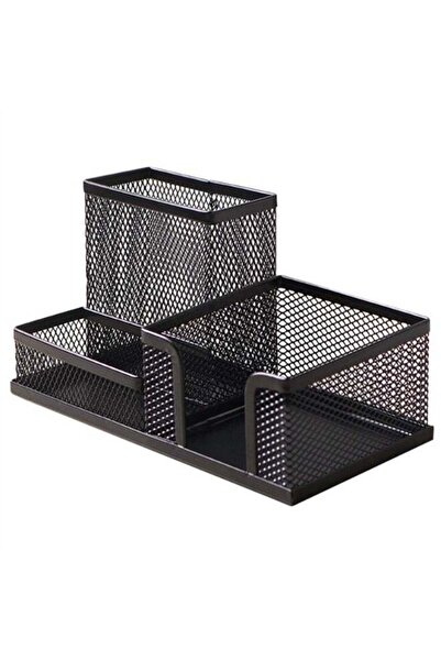 Generic Mesh Desk Organizer Storage Baskets with Pencil Holder, 3 Compartment...