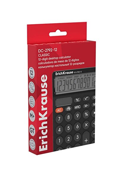 Generic Classic Desktop Calculator With 12 Digit Display And Round Buttons