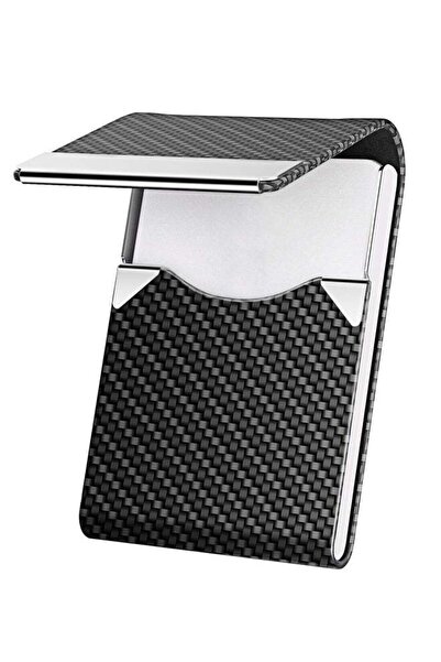 Generic Black Carbon Business Card Holder with Magnetic Closure,RFID Blocking...