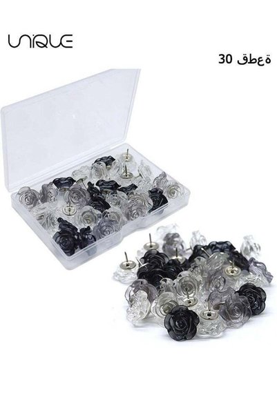 Generic Ink Flower Push Pins 30-Piece Cute Decorative Push Pins for Cork Boar...