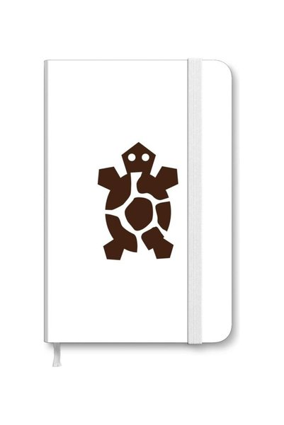Generic Designer A5 Thick Hardcover Notebook - Tribal Turtle White/Brown